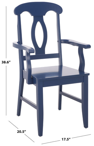 Hannelore Elegant Arm Chair With Solid Wood Frame, Curved Back & Integrated Arms For Comfort