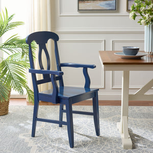Hannelore Elegant Arm Chair With Solid Wood Frame, Curved Back & Integrated Arms For Comfort