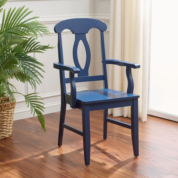 Hannelore Elegant Arm Chair With Solid Wood Frame, Curved Back & Integrated Arms For Comfort