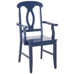 Hannelore Elegant Arm Chair With Solid Wood Frame, Curved Back & Integrated Arms For Comfort