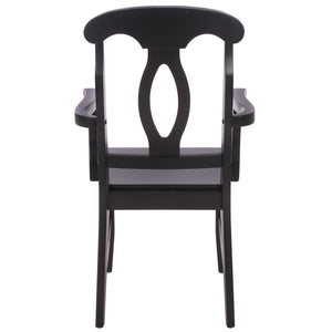 Hannelore Elegant Arm Chair With Solid Wood Frame, Curved Back & Integrated Arms For Comfort