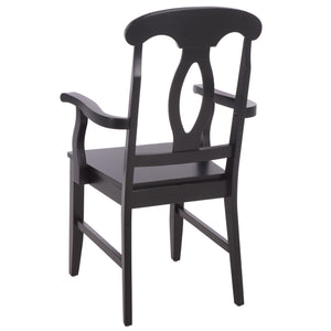 Hannelore Elegant Arm Chair With Solid Wood Frame, Curved Back & Integrated Arms For Comfort