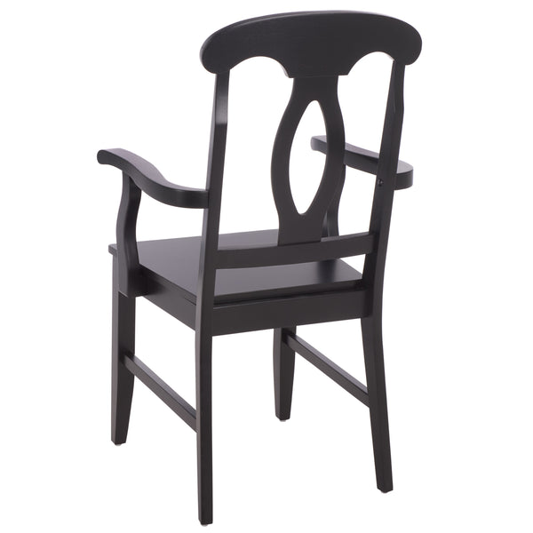 Hannelore Elegant Arm Chair With Solid Wood Frame, Curved Back & Integrated Arms For Comfort