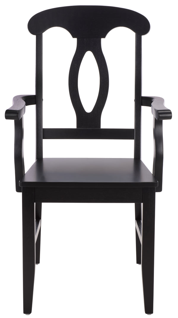Hannelore Elegant Arm Chair With Solid Wood Frame, Curved Back & Integrated Arms For Comfort