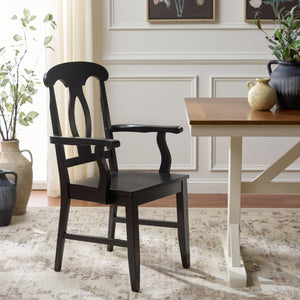 Hannelore Elegant Arm Chair With Solid Wood Frame, Curved Back & Integrated Arms For Comfort