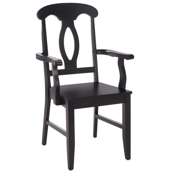 Hannelore Elegant Arm Chair With Solid Wood Frame, Curved Back & Integrated Arms For Comfort