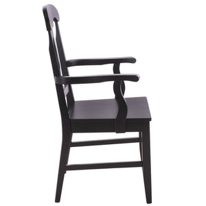 Hannelore Elegant Arm Chair With Solid Wood Frame, Curved Back & Integrated Arms For Comfort
