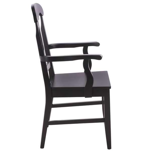 Hannelore Elegant Arm Chair With Solid Wood Frame, Curved Back & Integrated Arms For Comfort