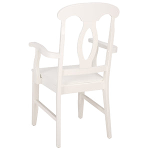 Hannelore Elegant Arm Chair With Solid Wood Frame, Curved Back & Integrated Arms For Comfort