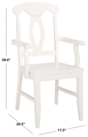 Hannelore Elegant Arm Chair With Solid Wood Frame, Curved Back & Integrated Arms For Comfort