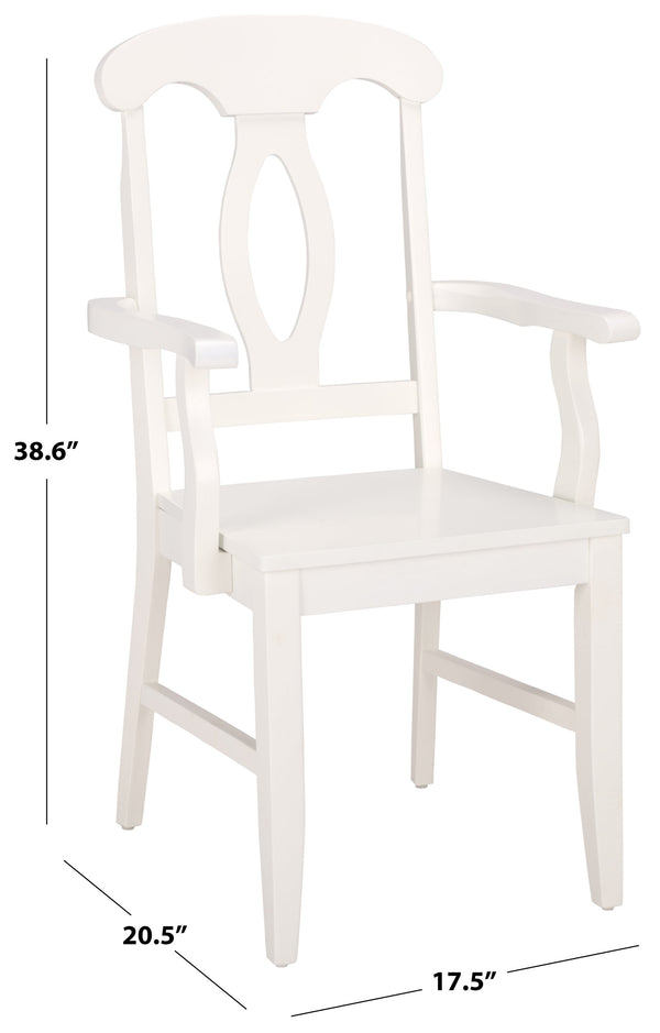Hannelore Elegant Arm Chair With Solid Wood Frame, Curved Back & Integrated Arms For Comfort