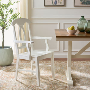 Hannelore Elegant Arm Chair With Solid Wood Frame, Curved Back & Integrated Arms For Comfort