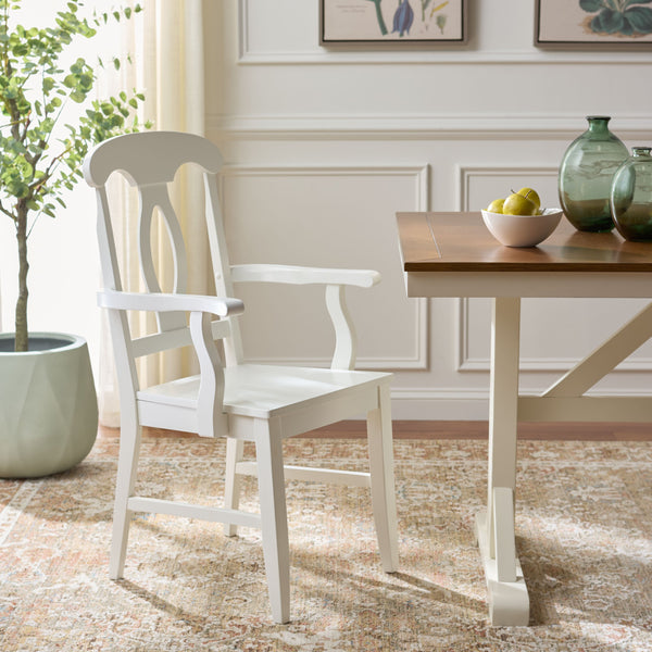 Hannelore Elegant Arm Chair With Solid Wood Frame, Curved Back & Integrated Arms For Comfort