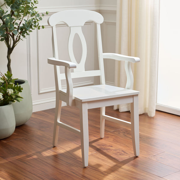 Hannelore Elegant Arm Chair With Solid Wood Frame, Curved Back & Integrated Arms For Comfort