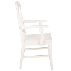 Hannelore Elegant Arm Chair With Solid Wood Frame, Curved Back & Integrated Arms For Comfort