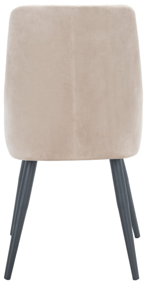 Safavieh ZOI Upholstered Dining Chair - Modern Glamour Meets Everyday Comfort for Your Elegant Dining Space Taupe / Black DCH7500B-SET2