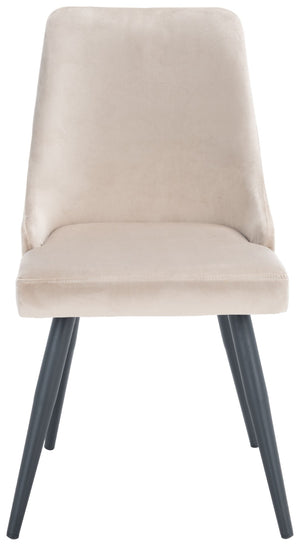 Safavieh ZOI Upholstered Dining Chair - Modern Glamour Meets Everyday Comfort for Your Elegant Dining Space Taupe / Black DCH7500B-SET2