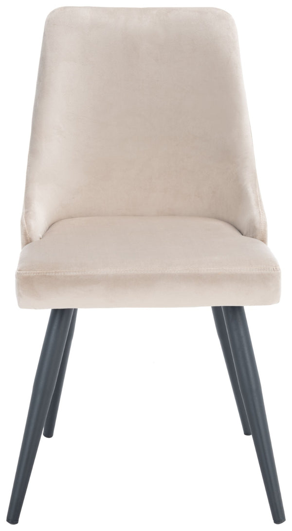 Safavieh ZOI Upholstered Dining Chair - Modern Glamour Meets Everyday Comfort for Your Elegant Dining Space Taupe / Black DCH7500B-SET2