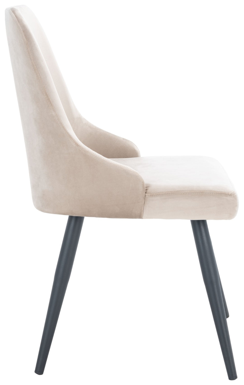 Safavieh ZOI Upholstered Dining Chair - Modern Glamour Meets Everyday Comfort for Your Elegant Dining Space Taupe / Black DCH7500B-SET2