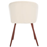 Safavieh Aminah Upholstered Dining Chair Ivory / Walnut DCH7501A