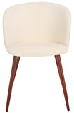 Safavieh Aminah Upholstered Dining Chair Ivory / Walnut DCH7501A