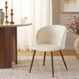 Safavieh Aminah Upholstered Dining Chair Ivory / Walnut DCH7501A