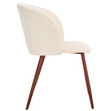 Safavieh Aminah Upholstered Dining Chair Ivory / Walnut DCH7501A