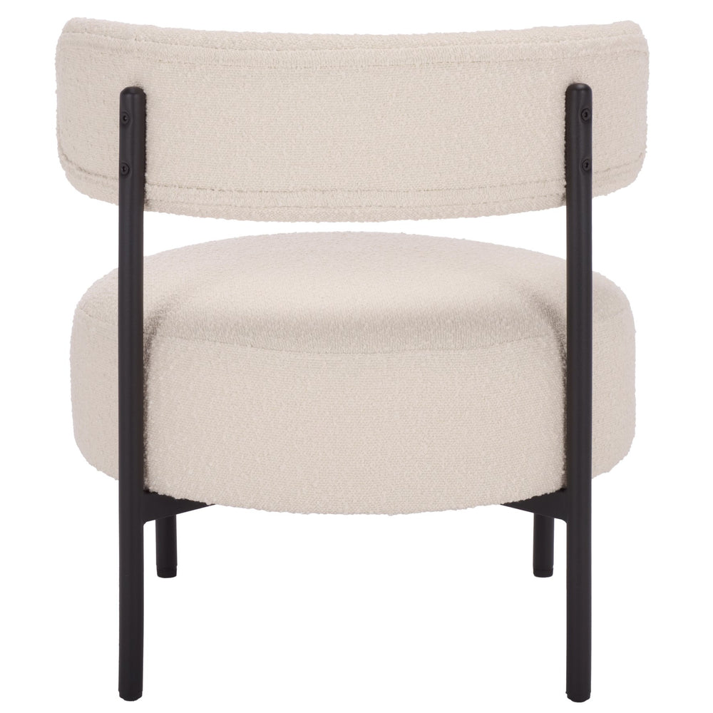 Safavieh Cardan Accent Chair - Elegant Fusion Of Comfort And Style For Any Dining Space Or Occasion Creme ,Black Metal,Plywood,Fabric,Foam Dch7502a