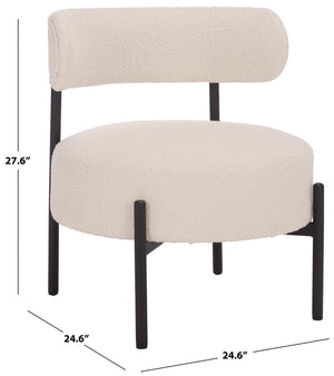 Safavieh Cardan Accent Chair - Modern Comfort With Stylish Metal Detailing For Dining And Living Spaces Cream / Black DCH7502A
