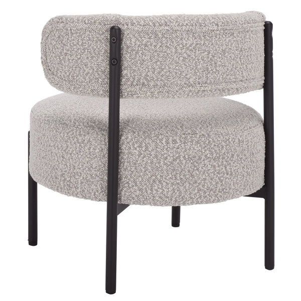 Safavieh Cardan Accent Chair - Elegant Fusion Of Comfort And Style For Any Dining Space Or Occasion Light Grey ,Black Metal,Plywood,Fabric,Foam Dch7502b