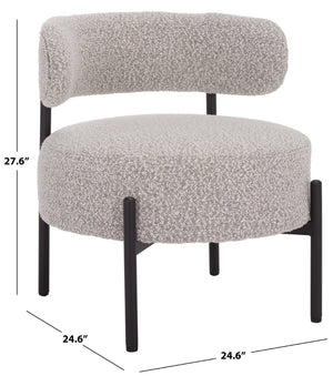 Safavieh Cardan Accent Chair - Modern Comfort With Stylish Metal Detailing For Dining And Living Spaces Light Grey / Black DCH7502B