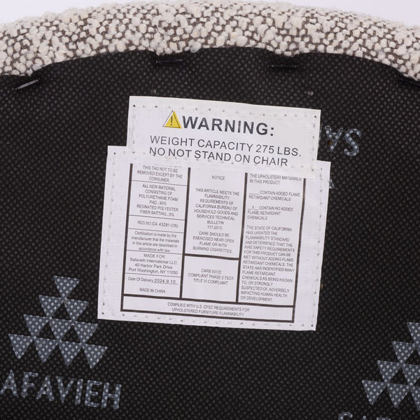 Safavieh Cardan Accent Chair - Elegant Fusion Of Comfort And Style For Any Dining Space Or Occasion Light Grey ,Black Metal,Plywood,Fabric,Foam Dch7502b