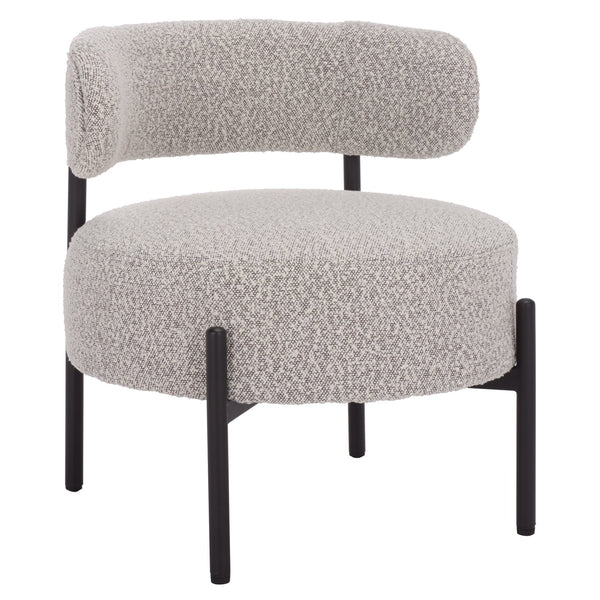 Safavieh Cardan Accent Chair - Elegant Fusion Of Comfort And Style For Any Dining Space Or Occasion Light Grey ,Black Metal,Plywood,Fabric,Foam Dch7502b