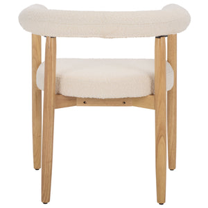 Safavieh Kaladin Dining Chair - Elegant Comfort And Style For A Chic Dining Experience In Any Space Creme ,Black Wood Frame,Plywood,Fabric,Foam Dch7503a