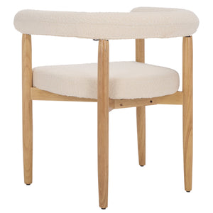 Safavieh Kaladin Dining Chair - Elegant Comfort And Style For A Chic Dining Experience In Any Space Creme ,Black Wood Frame,Plywood,Fabric,Foam Dch7503a