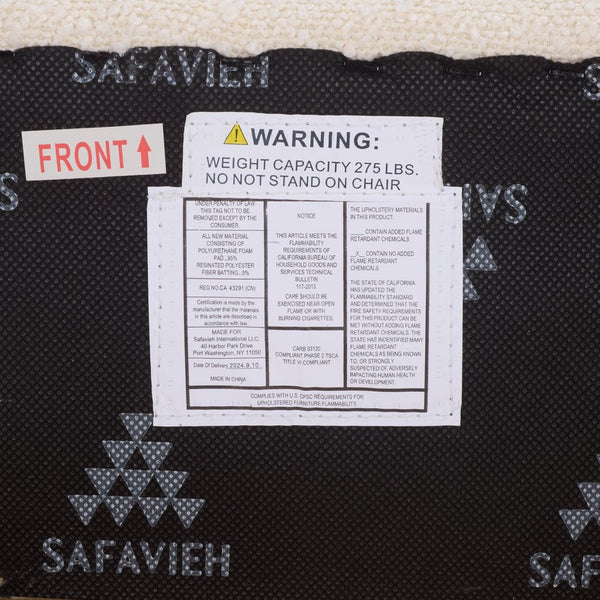 Safavieh Kaladin Dining Chair - Elegant Comfort And Style For A Chic Dining Experience In Any Space Creme ,Black Wood Frame,Plywood,Fabric,Foam Dch7503a