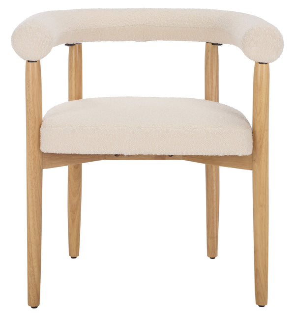 Safavieh Kaladin Dining Chair - Elegant Comfort And Style For A Chic Dining Experience In Any Space Creme ,Black Wood Frame,Plywood,Fabric,Foam Dch7503a