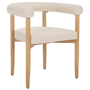 Safavieh Kaladin Dining Chair - Elegant Comfort And Style For A Chic Dining Experience In Any Space Creme ,Black Wood Frame,Plywood,Fabric,Foam Dch7503a