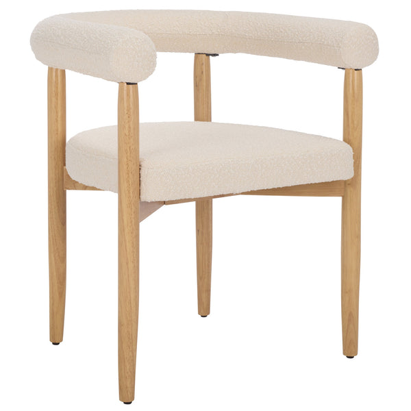 Safavieh Kaladin Dining Chair - Elegant Comfort And Style For A Chic Dining Experience In Any Space Creme ,Black Wood Frame,Plywood,Fabric,Foam Dch7503a