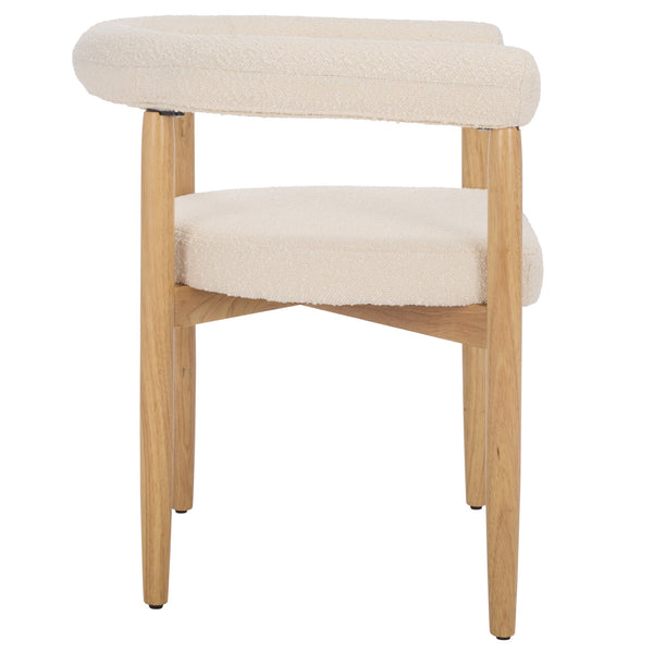 Safavieh Kaladin Dining Chair - Elegant Comfort And Style For A Chic Dining Experience In Any Space Creme ,Black Wood Frame,Plywood,Fabric,Foam Dch7503a
