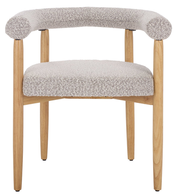 Safavieh Kaladin Dining Chair - Elegant Comfort And Style For A Chic Dining Experience In Any Space Light Grey ,Black Wood Frame,Plywood,Fabric,Foam Dch7503b