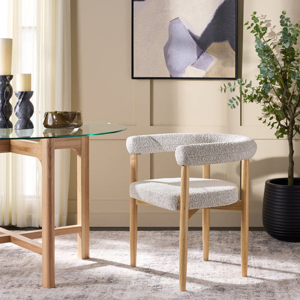 Safavieh Kaladin Dining Chair - Elegant Comfort And Style For A Chic Dining Experience In Any Space Light Grey ,Black Wood Frame,Plywood,Fabric,Foam Dch7503b