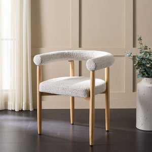 Safavieh Kaladin Dining Chair - Elegant Comfort And Style For A Chic Dining Experience In Any Space Light Grey ,Black Wood Frame,Plywood,Fabric,Foam Dch7503b