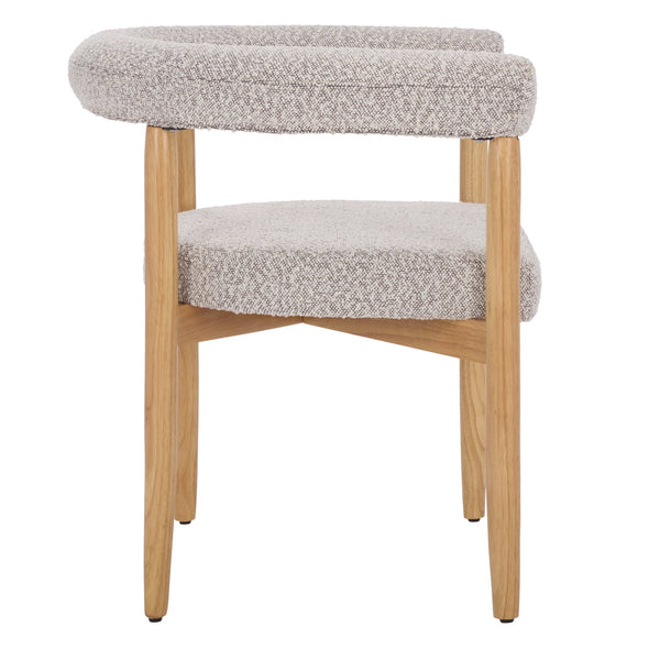 Safavieh Kaladin Dining Chair - Elegant Comfort And Style For A Chic Dining Experience In Any Space Light Grey ,Black Wood Frame,Plywood,Fabric,Foam Dch7503b