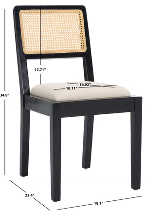 Safavieh Suzetta Dining Chair Black And Natural / White DCH8000B