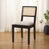 Safavieh Suzetta Dining Chair Black And Natural / White DCH8000B