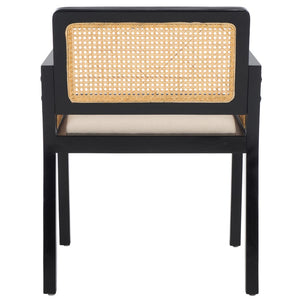 Safavieh Patrina Armed Dining Chair Black And Natural / White DCH8001B