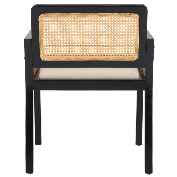 Safavieh Patrina Armed Dining Chair Black And Natural / White DCH8001B