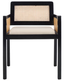 Safavieh Patrina Armed Dining Chair Black And Natural / White DCH8001B