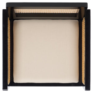 Safavieh Patrina Armed Dining Chair Black And Natural / White DCH8001B